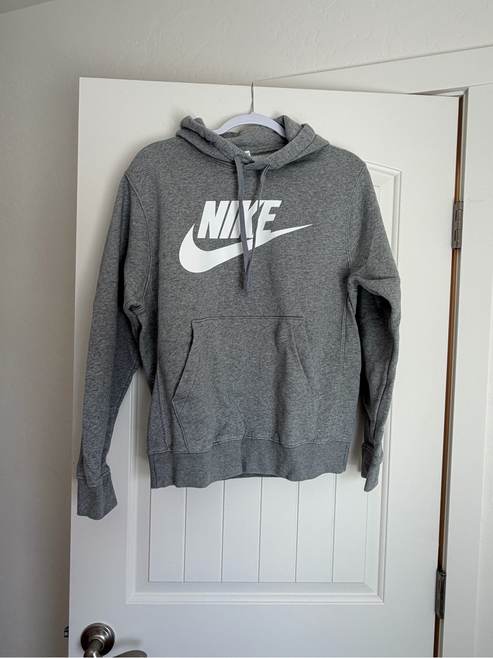 Nike Gray Pullover Hoodie with White Swoosh